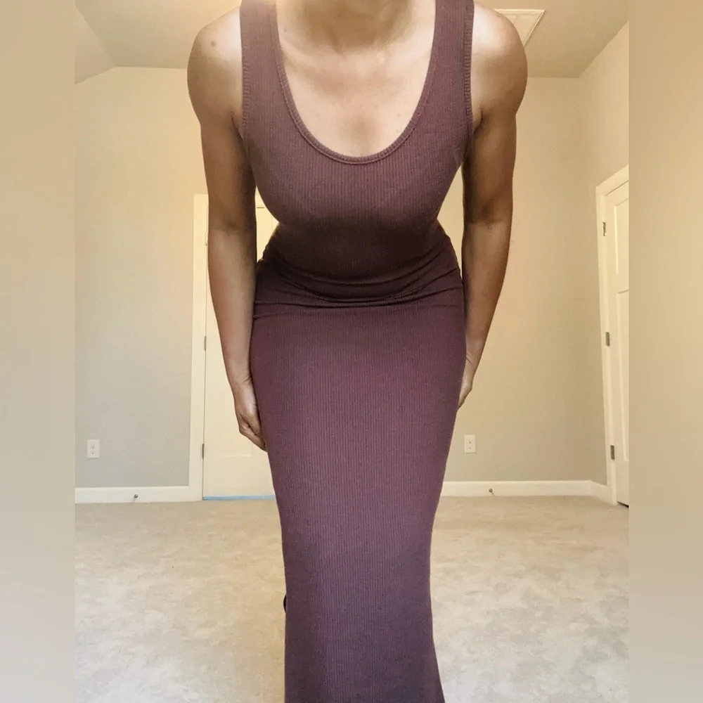 Chocolate Brown Maxi Bodycon Dress - Picture 8 of 14